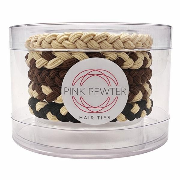 Pink Pewter Pony Elastics in Cylinder (Forever Friends - 5pc) #2