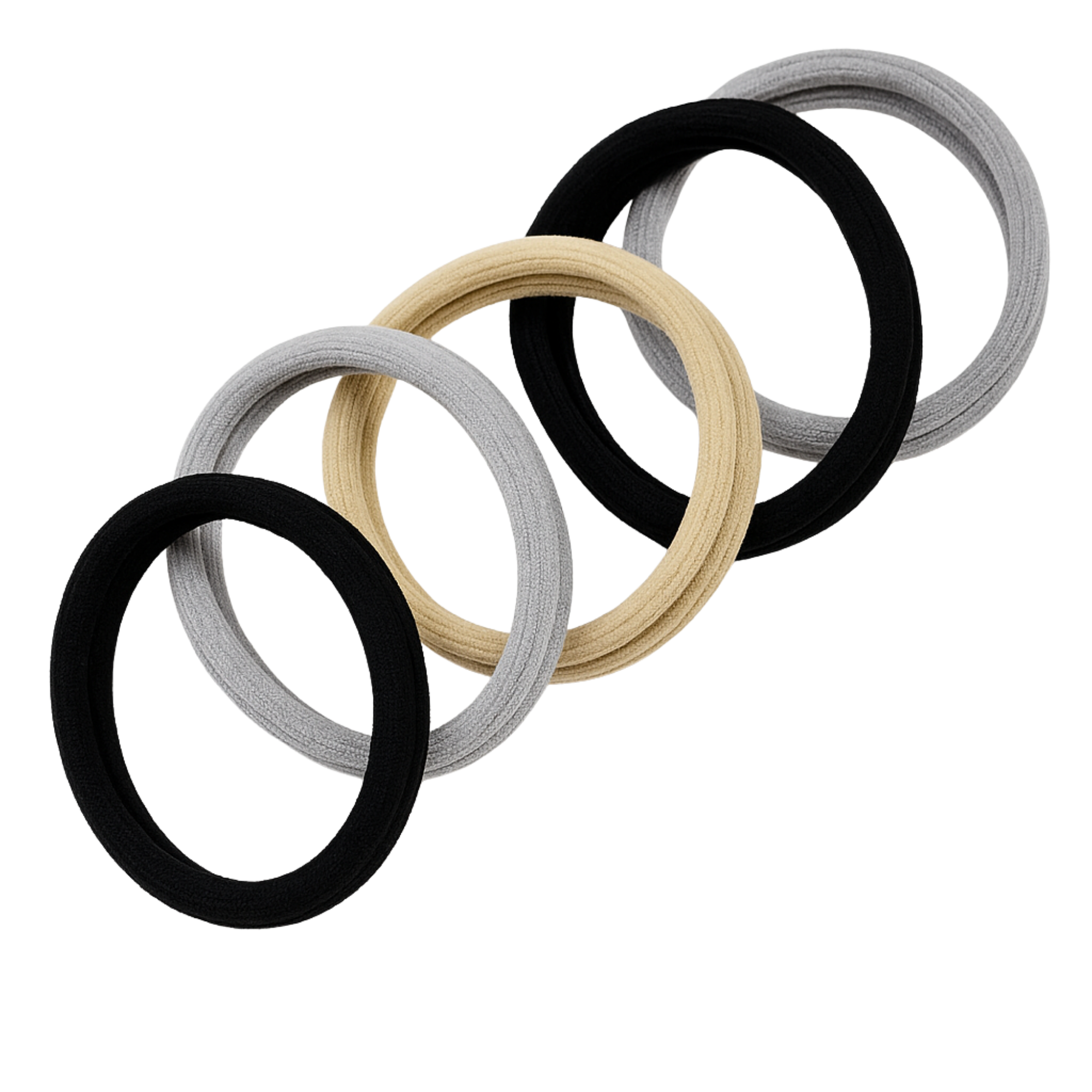 Pink Pewter Gentle Cotton Comfort Hair Ties in Cylinder #1