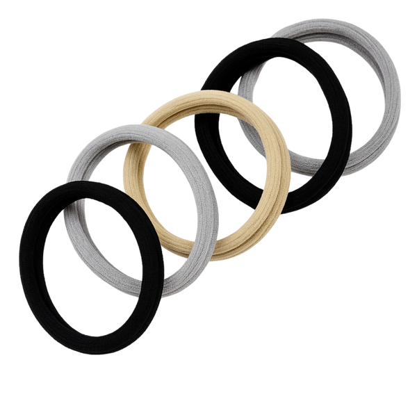 Pink Pewter Gentle Cotton Comfort Hair Ties in Cylinder #1