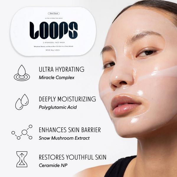 LOOPS Dew Cloud Ultra Hydrating Hydrogel Face Mask Set #5