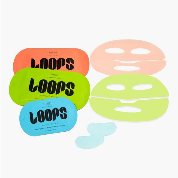 LOOPS Fresh Face Trio Assorted Hydrogel Eye & Face Masks Set #1