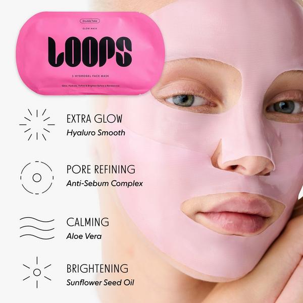 LOOPS Double Take Glow Hydrogel Face Mask Set #5