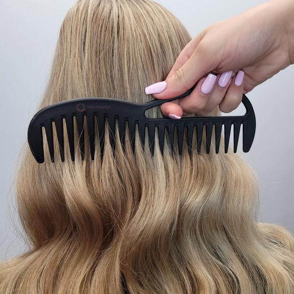 Pink Pewter "Never Let Go" Carbon Fibre Detangling and Styling Comb #4 #2