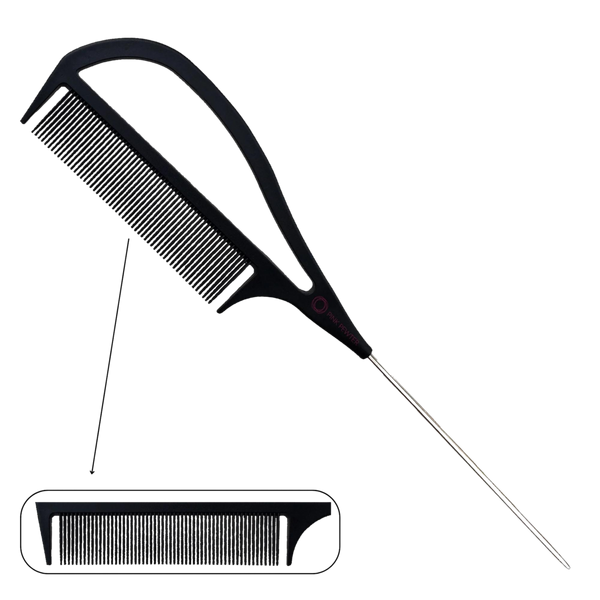 Pink Pewter "Never Let Go" Carbon Fibre Styling and Highlighting Comb (Black 10.25") #2 #1