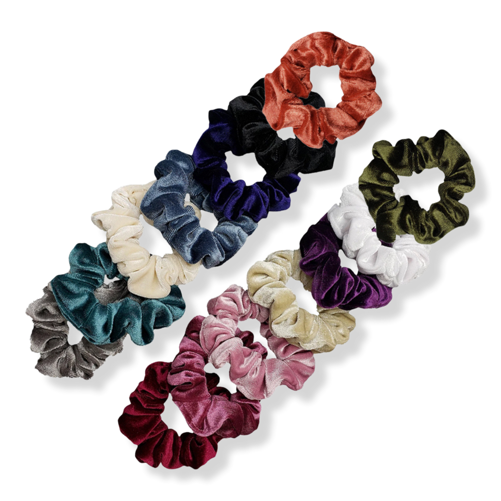 Pink Pewter Luxe Velvet Scrunchie Set