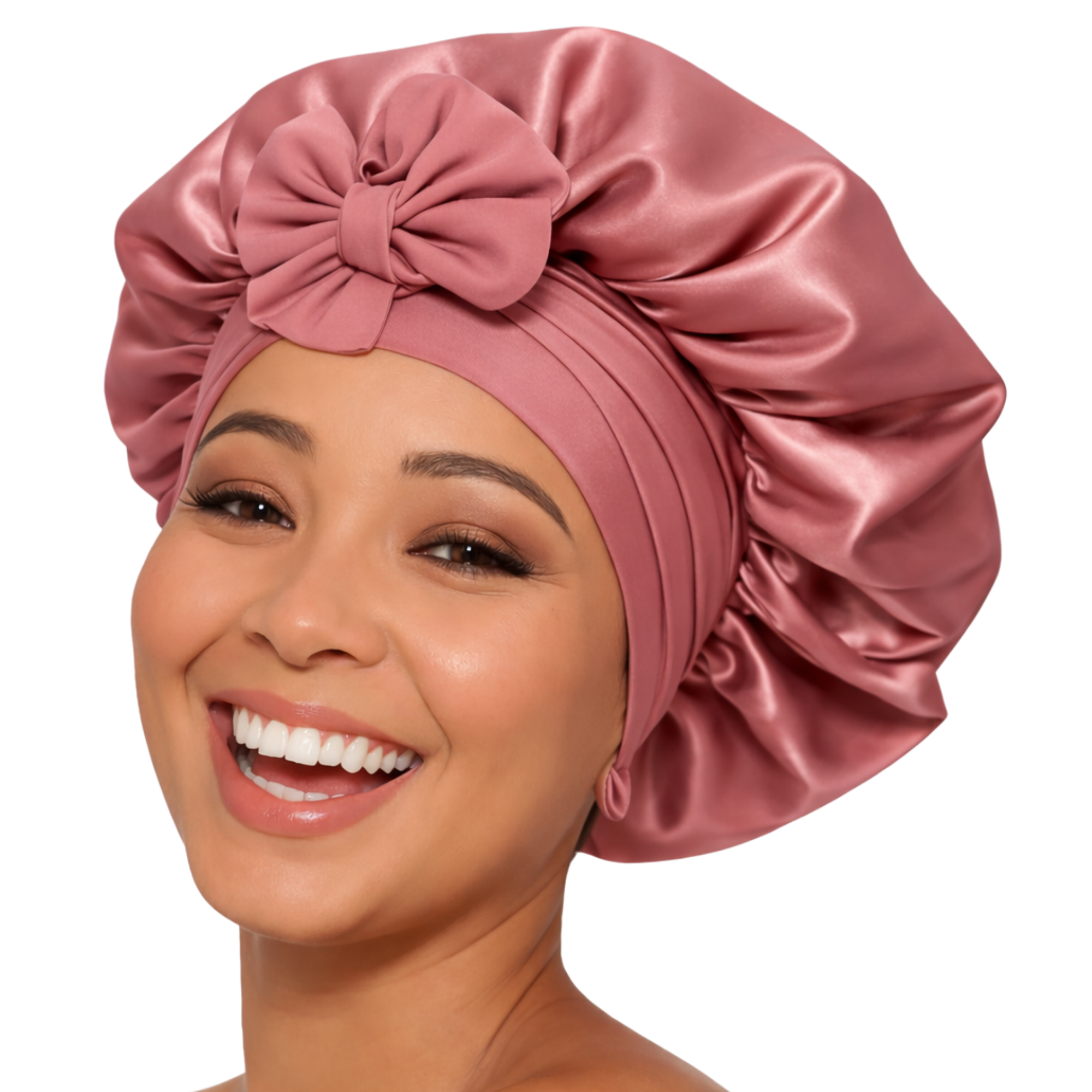 Pink Pewter Satin Luxe Double-Lined Hair Bonnet #1
