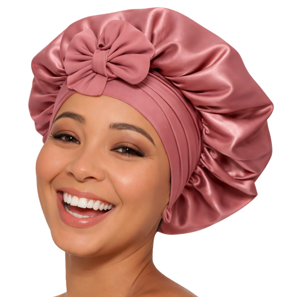 Pink Pewter Satin Luxe Double-Lined Hair Bonnet #1