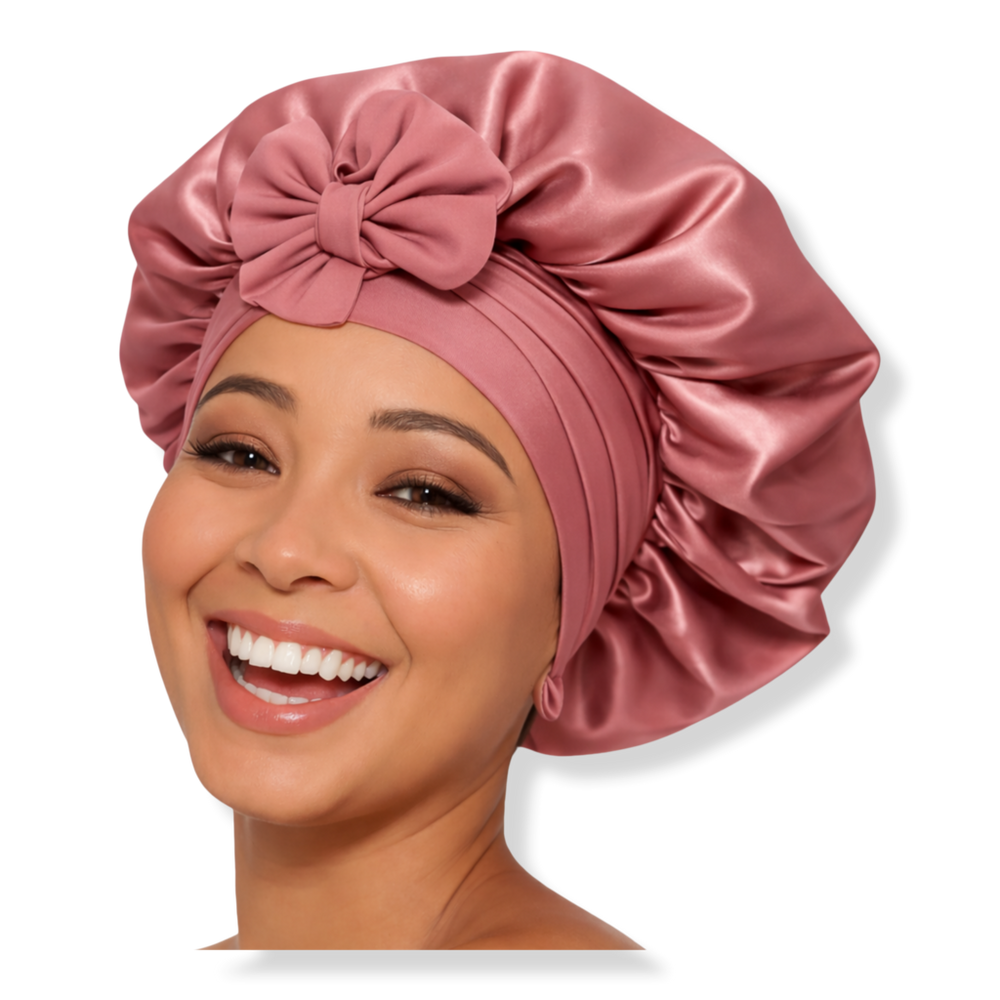 Pink Pewter Satin Luxe Double-Lined Hair Bonnet - Blush