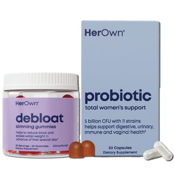 Her Own Debloat Gummies + Probiotics Capsules: Digestive & Bloat Support Bundle #1