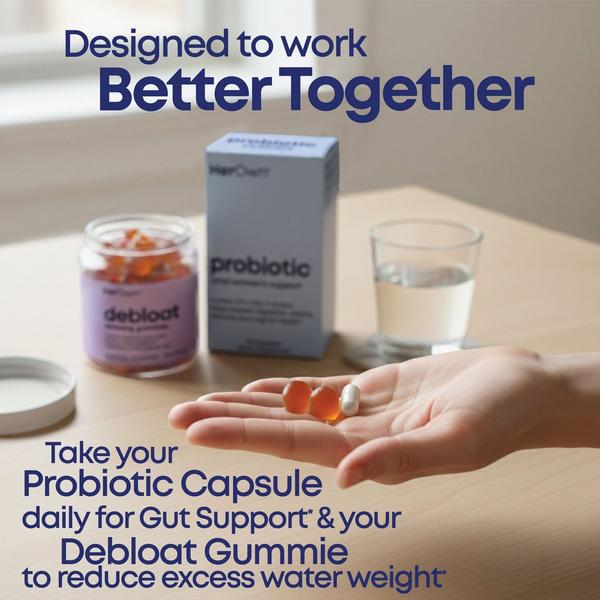 Her Own Debloat Gummies + Probiotics Capsules: Digestive & Bloat Support Bundle #4