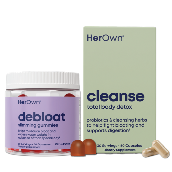 Her Own Debloat Gummies + Cleanse Capsules: Digestive Support & Bloat Relief Bundle #1
