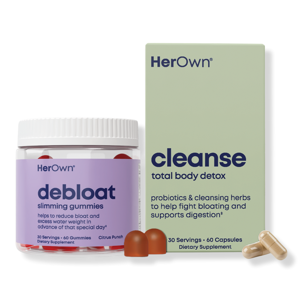 Her Own Debloat Gummies + Cleanse Capsules: Digestive Support & Bloat Relief Bundle