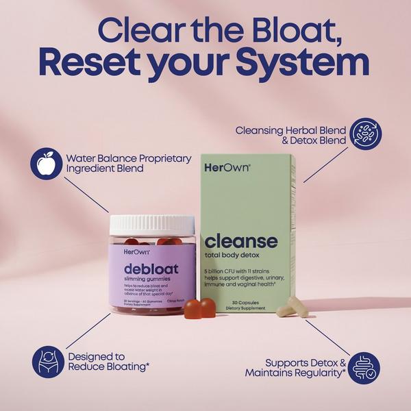 Her Own Debloat Gummies + Cleanse Capsules: Digestive Support & Bloat Relief Bundle #5
