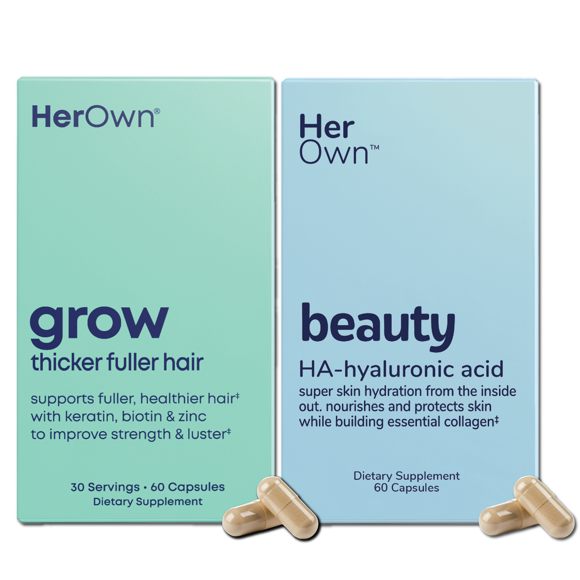 Her Own Beauty + Grow Capsules: Women’s Beauty Support Bundle for Skin Hydration #1