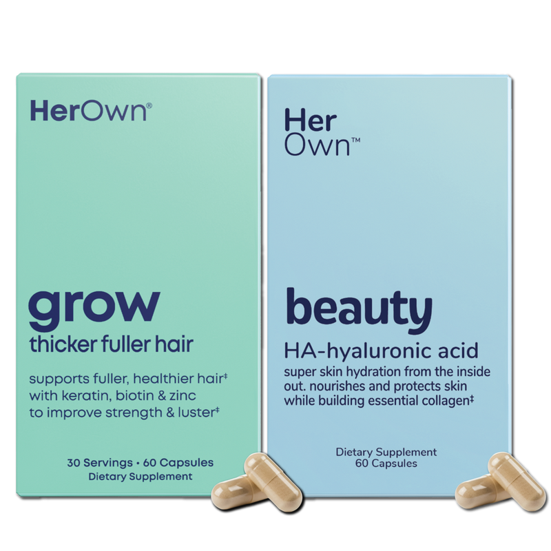 her skin glutathione Beauty + Grow Capsules: Women’s Beauty Support Bundle for Skin Hydration