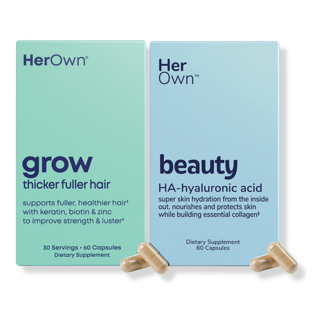 Her Own Beauty + Grow Capsules: Women’s Beauty Support Bundle for Skin Hydration