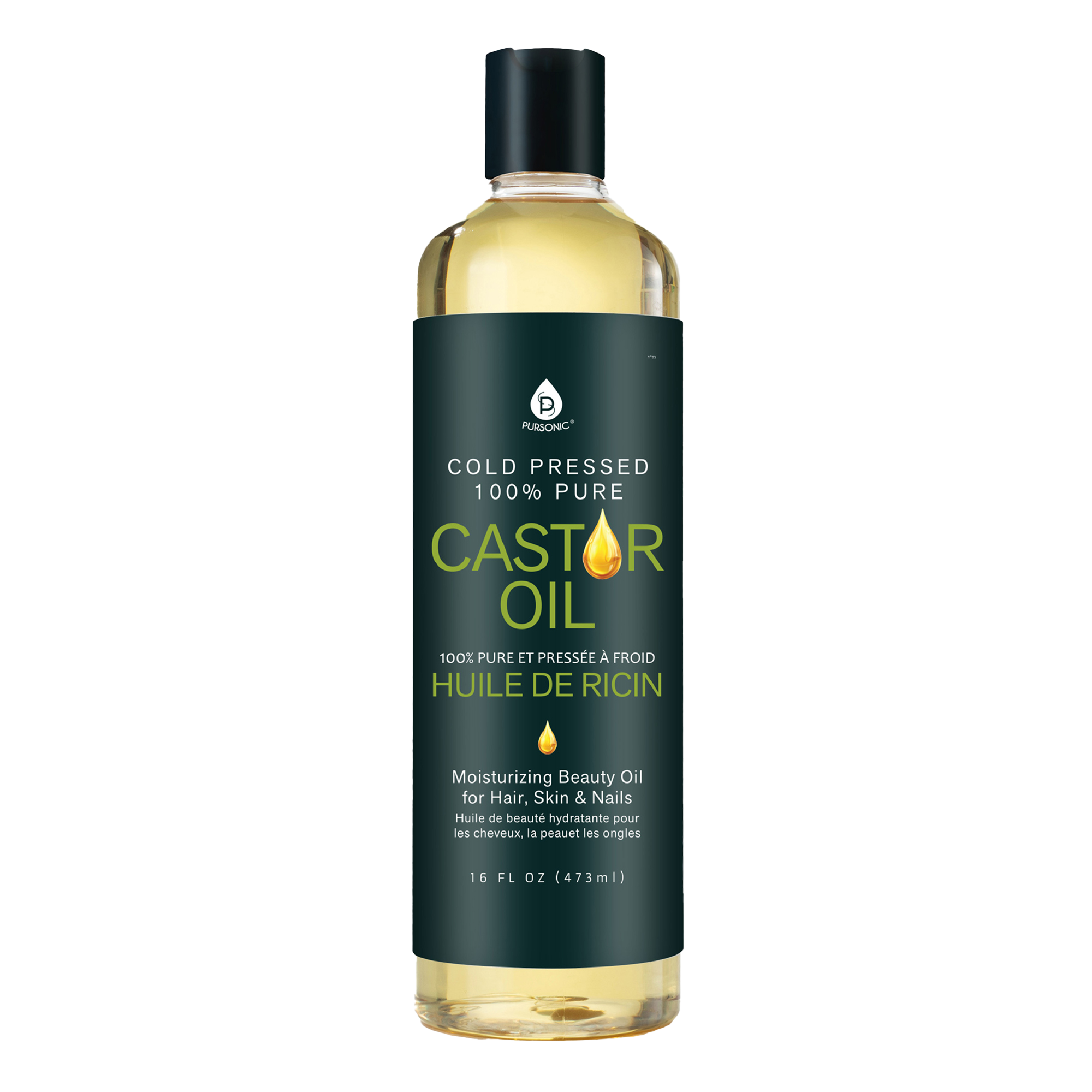 PURSONIC 100% Pure Cold Pressed Castor Oil #1