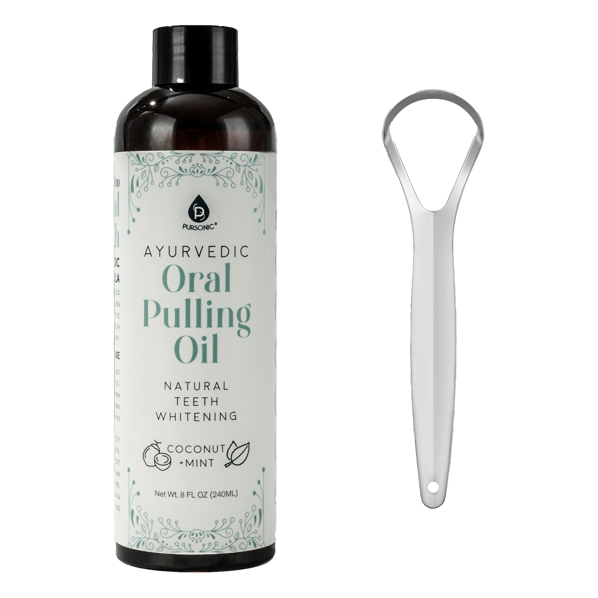 PURSONIC Oral Pulling Oil with Tongue Scraper #1