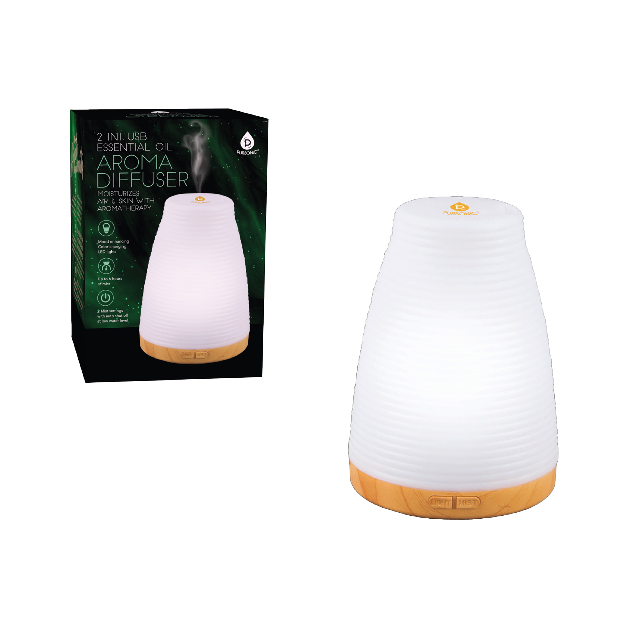 PURSONIC 2-in-1 USB Essential oil Aroma Diffuser #1