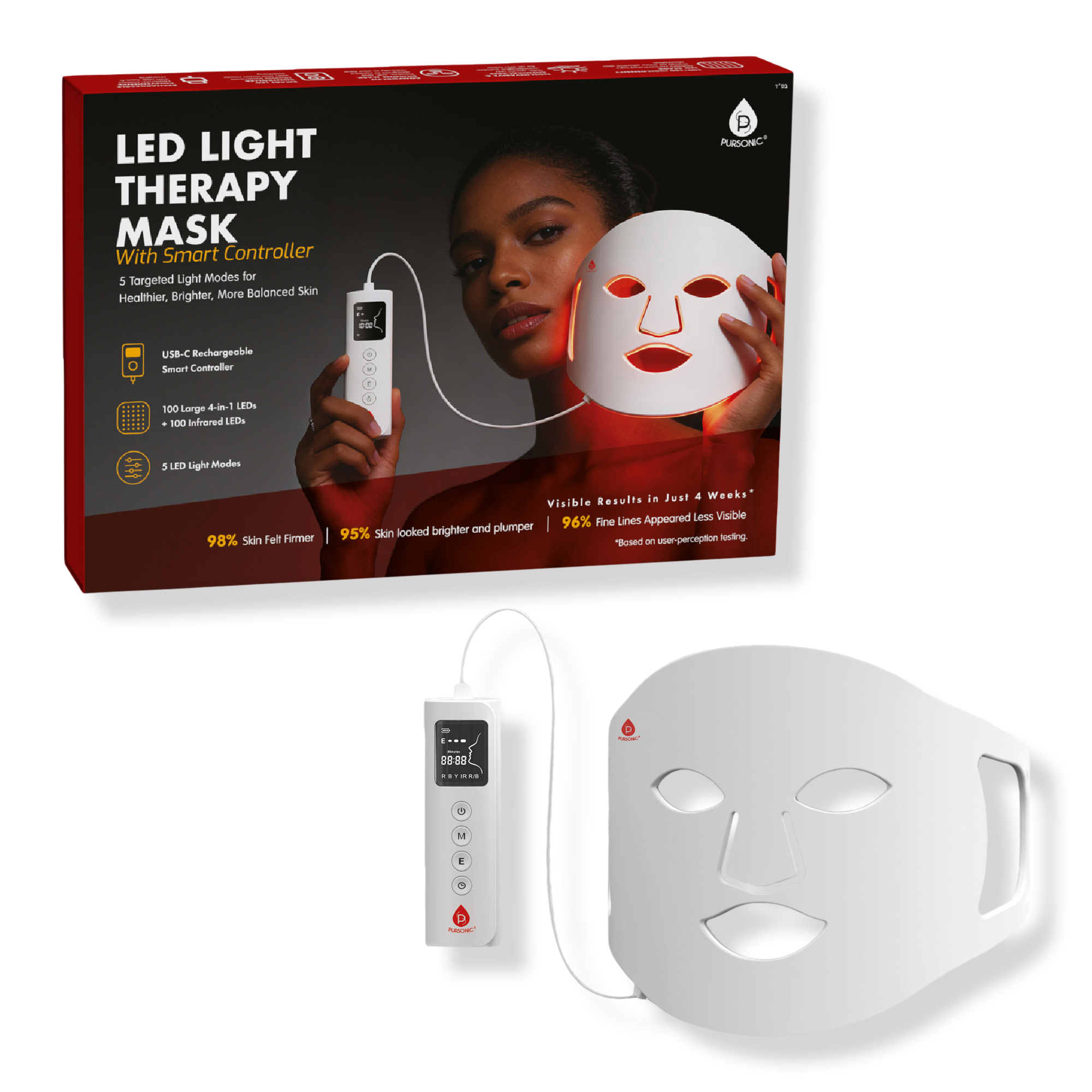 PURSONIC LED Light Therapy Mask with Smart Controller #1