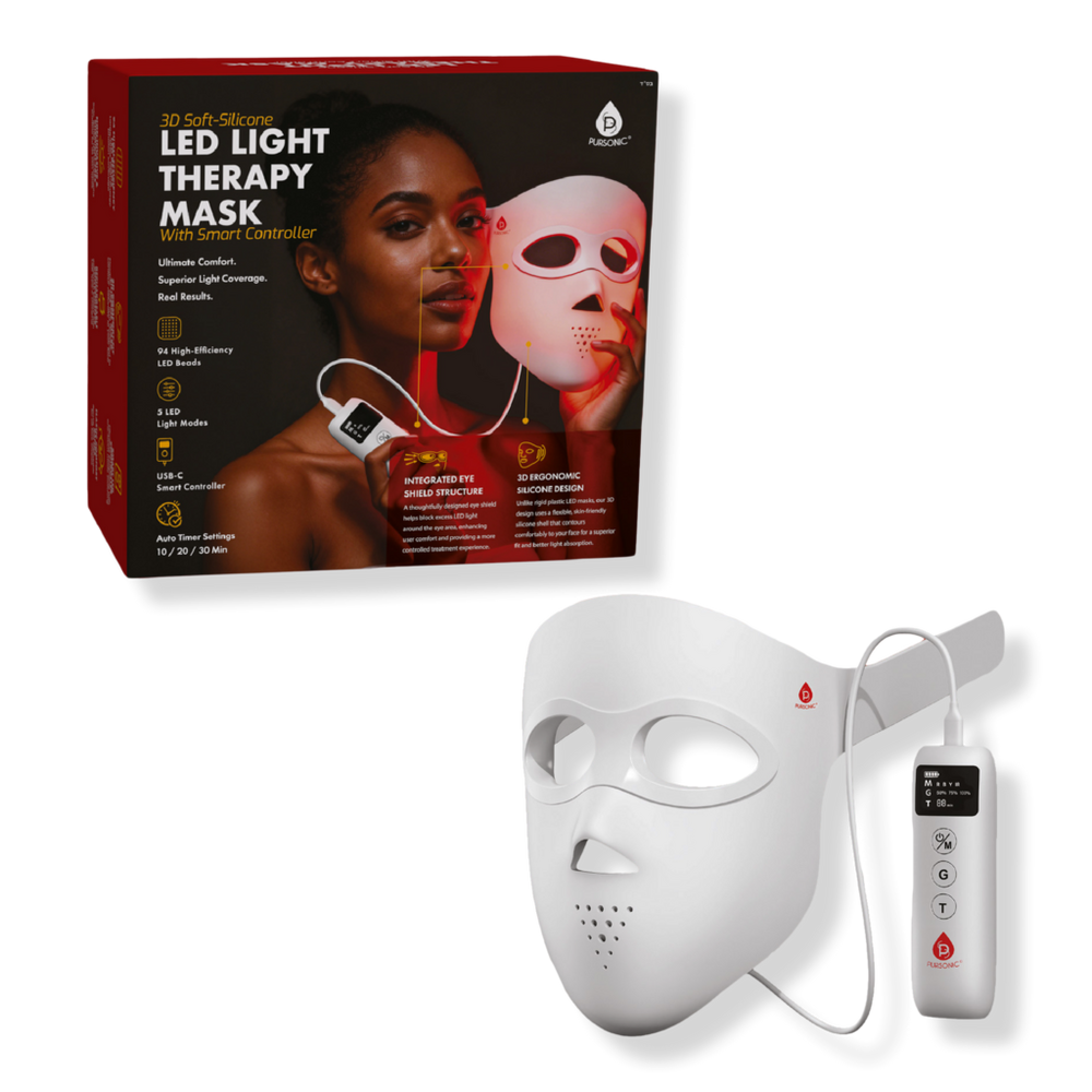 PURSONIC 3D Soft-Silicone LED Light Therapy Mask with Smart Controller