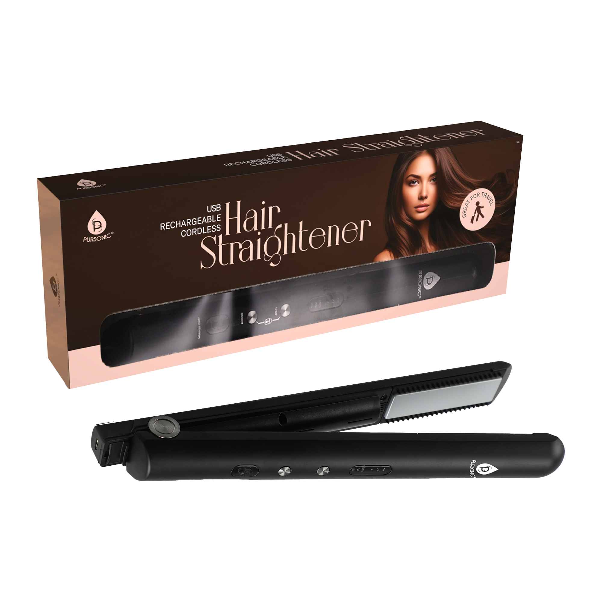 PURSONIC USB Rechargeable Cordless Hair Straightener #1