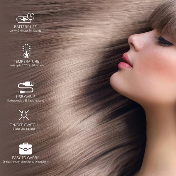 PURSONIC USB Rechargeable Cordless Hair Straightener #2