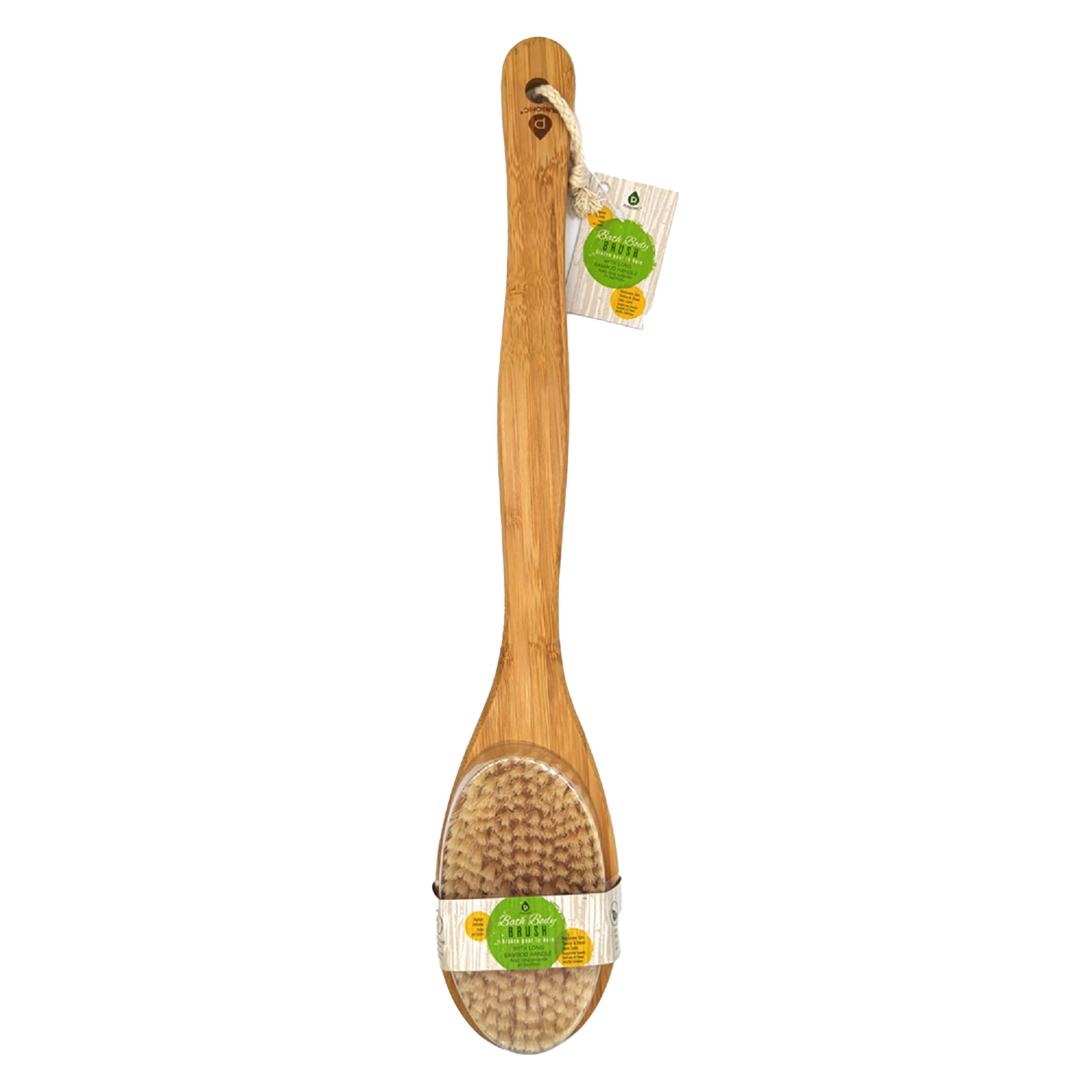PURSONIC Bath Body Brush With Long Bamboo Handle #1