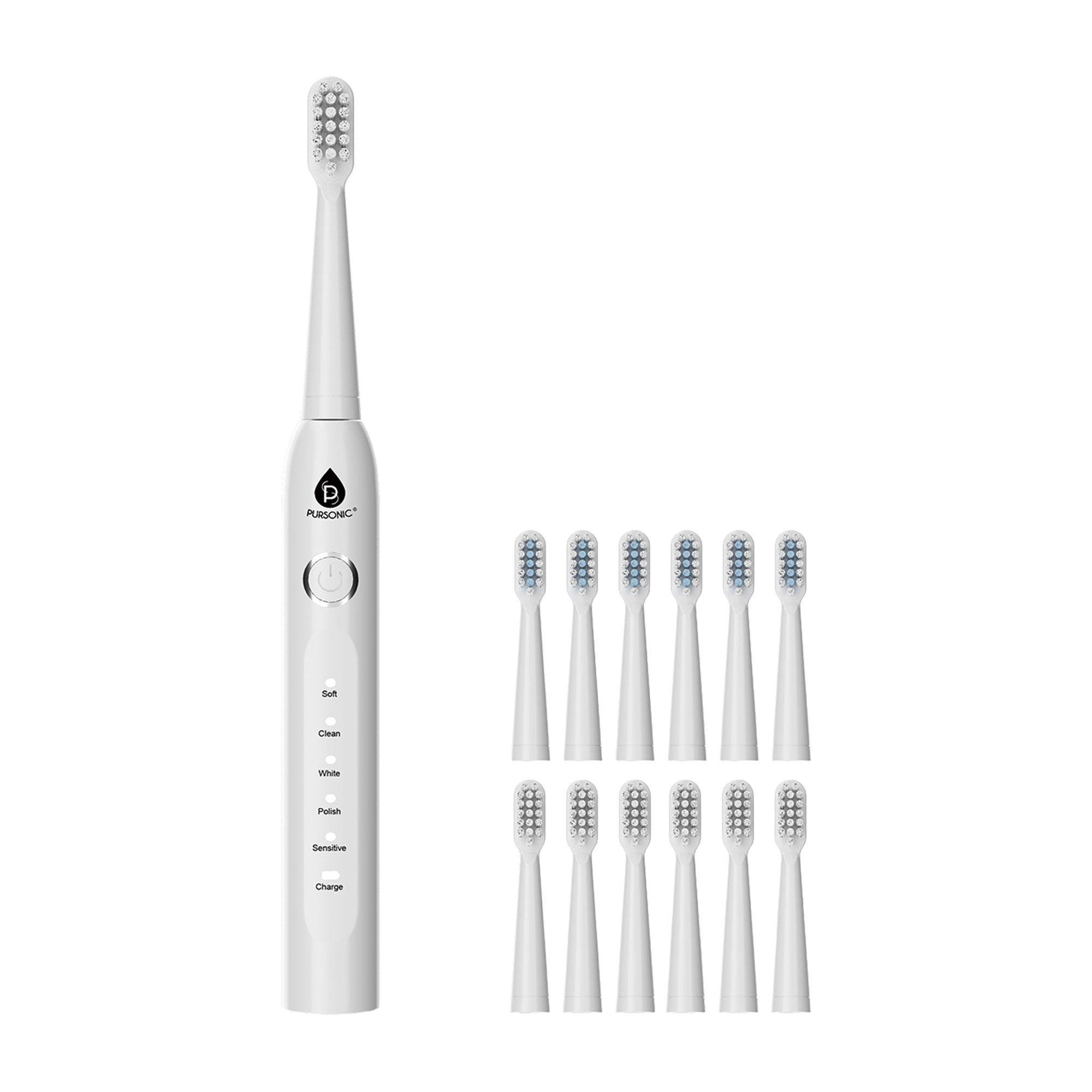 PURSONIC USB Rechargeable Electric Toothbrush with 12 Brush Heads #1