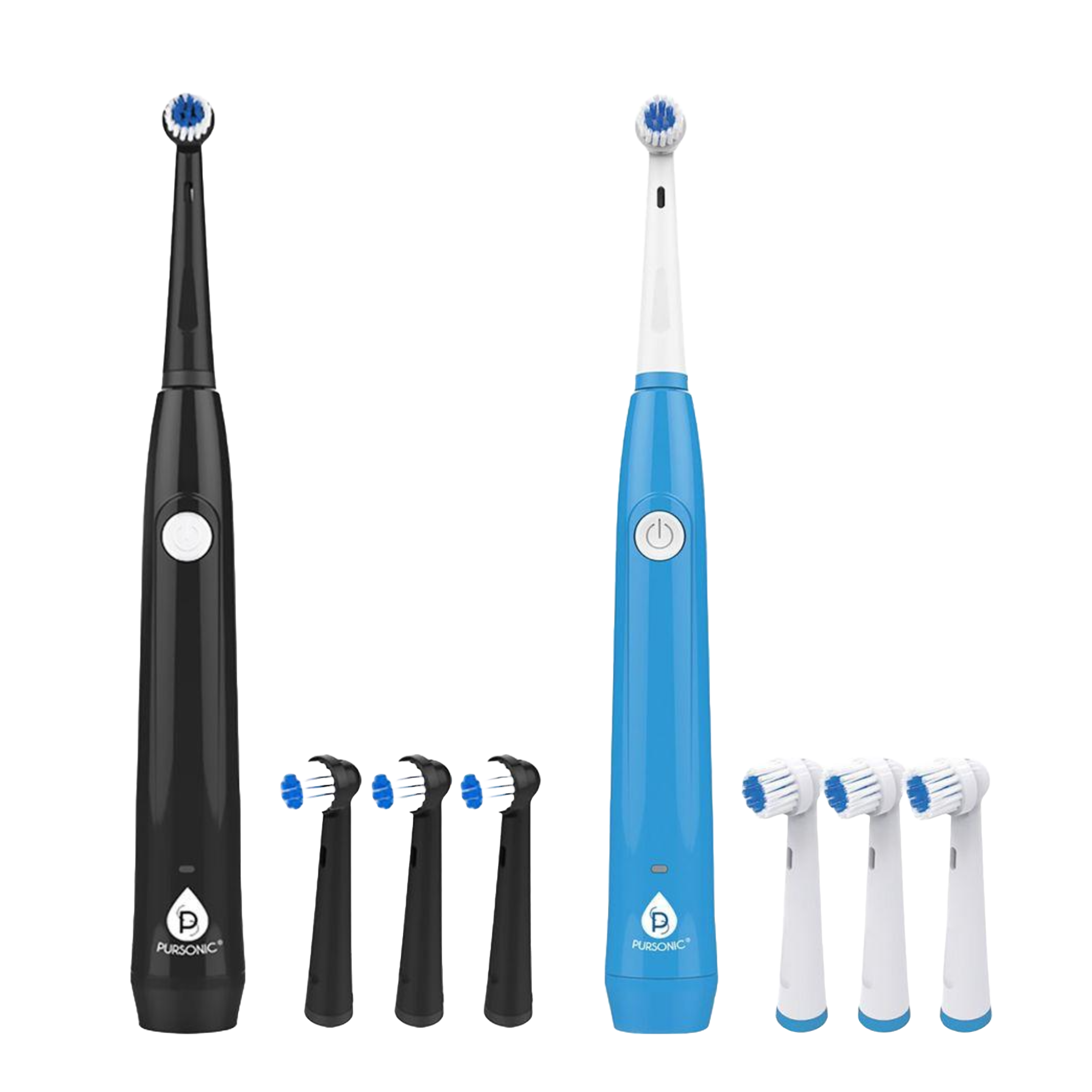 PURSONIC Him’s and Her’s USB Rechargeable Rotary Toothbrush Bundle #1