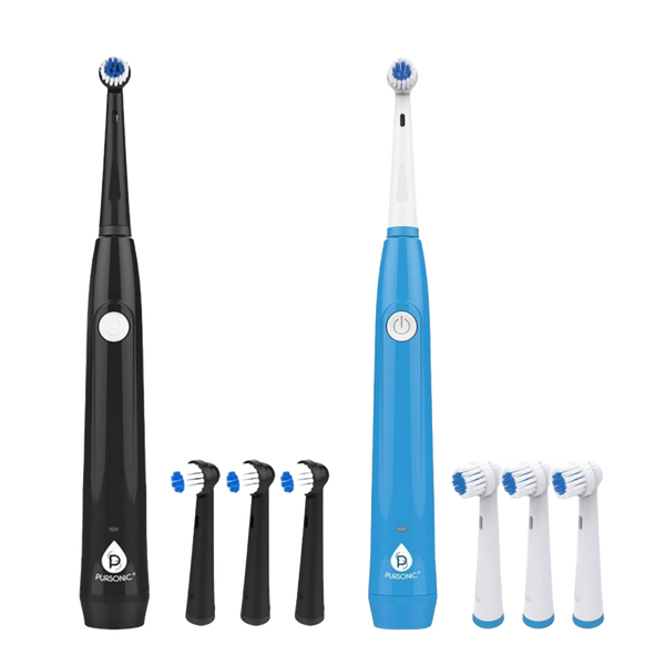 PURSONIC Him’s and Her’s USB Rechargeable Rotary Toothbrush Bundle #1