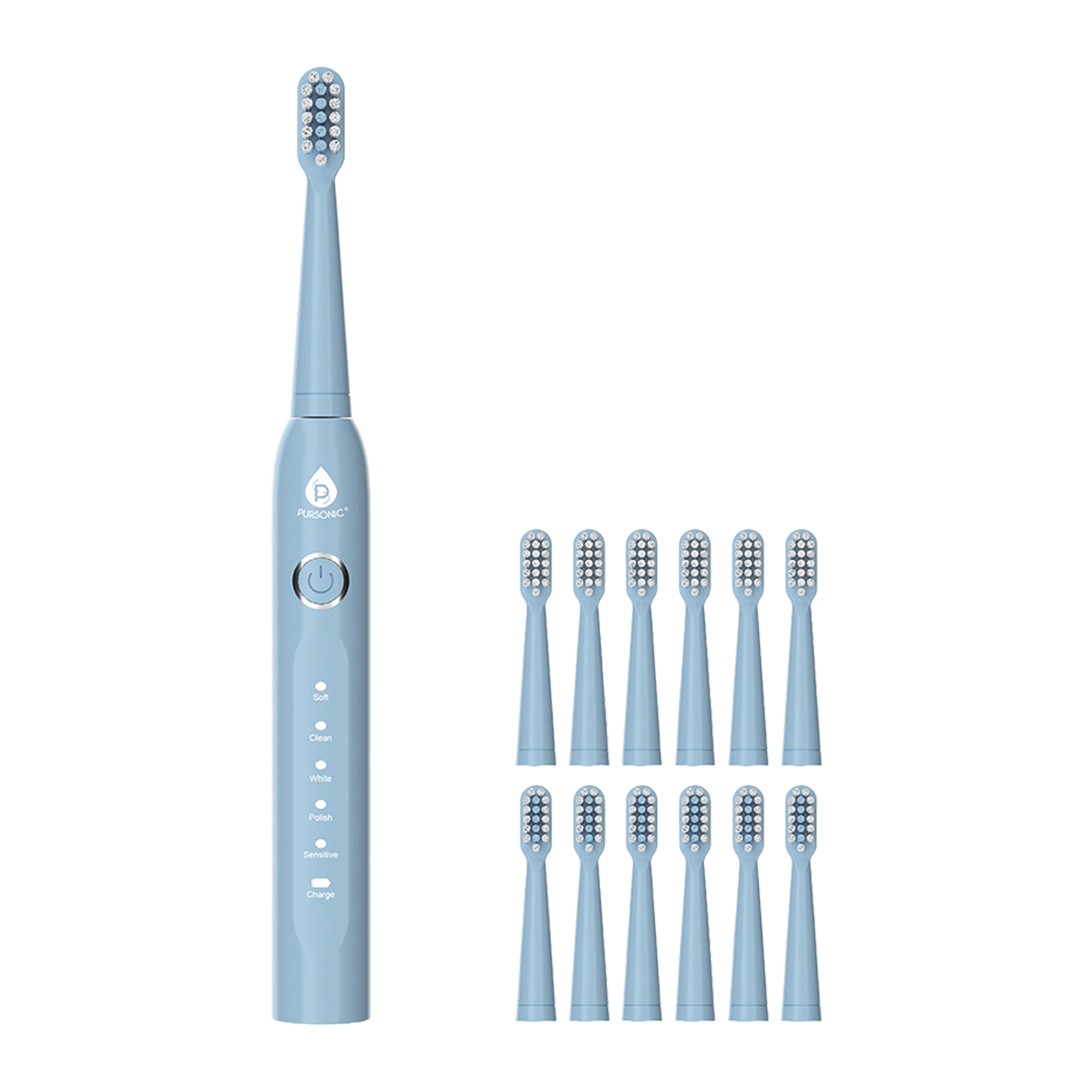 PURSONIC USB Rechargeable Electric Toothbrush with 12 Brush Heads #1