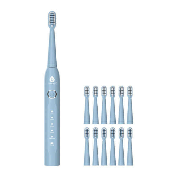 PURSONIC USB Rechargeable Electric Toothbrush with 12 Brush Heads #1