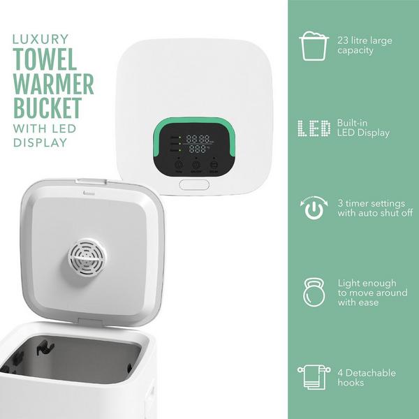 PURSONIC Luxury Towel Warmer Bucket with LED Display #2