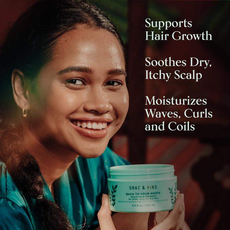 SHAZ & KIKS - 7.7 oz Scalp & Hair Prewash Mask for Thick, Curly to