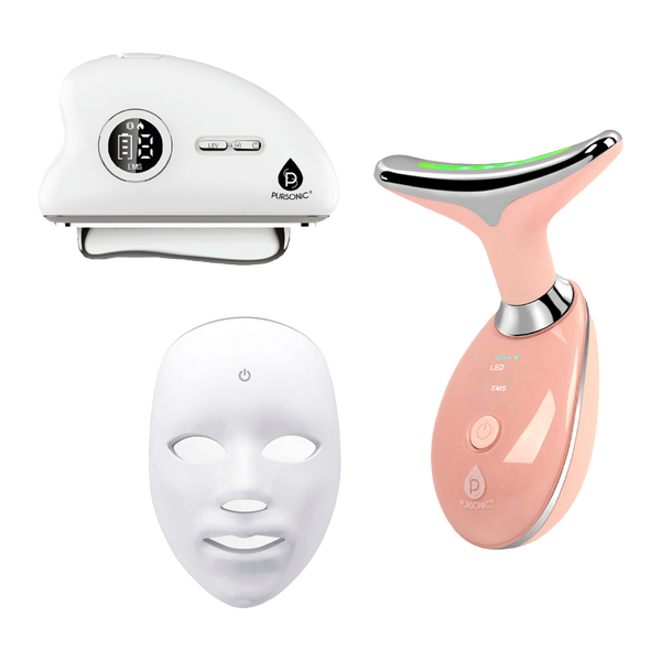 PURSONIC Ultimate 7-in-1 LED Light Therapy Skincare Bundle #1