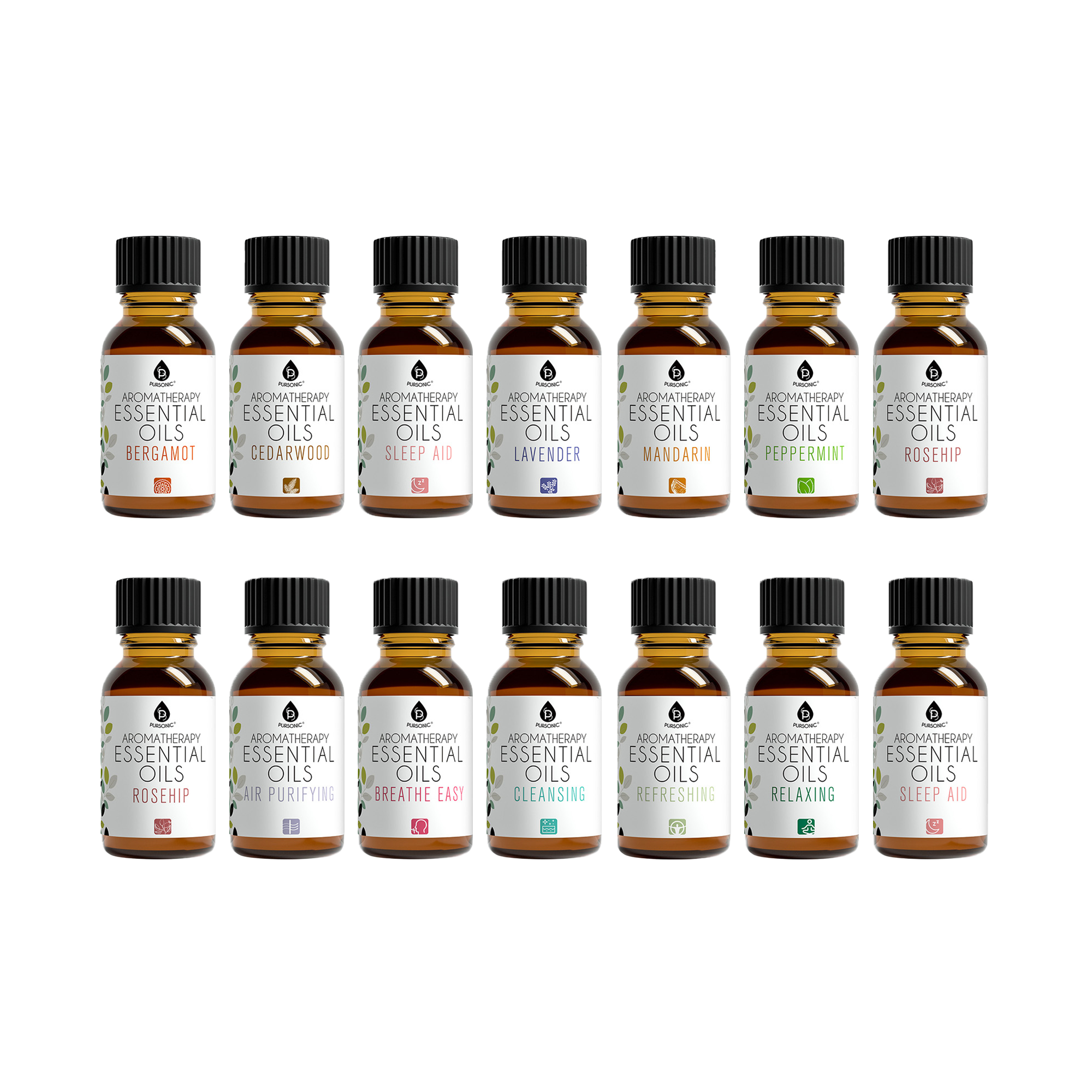 PURSONIC Aromatherapy Essential Oils Gift Set #1