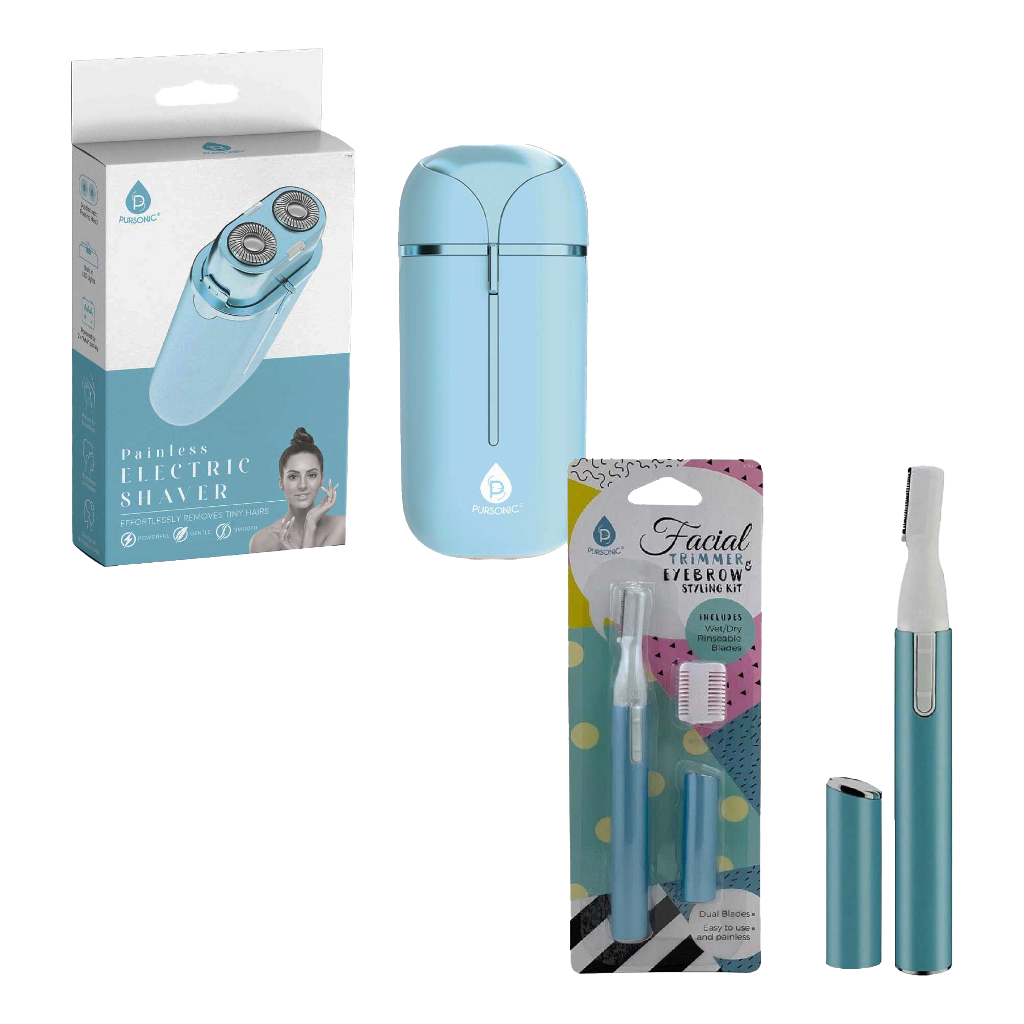 PURSONIC Facial Trimming, Brow Styling, and Painless Shaving in One Kit #1