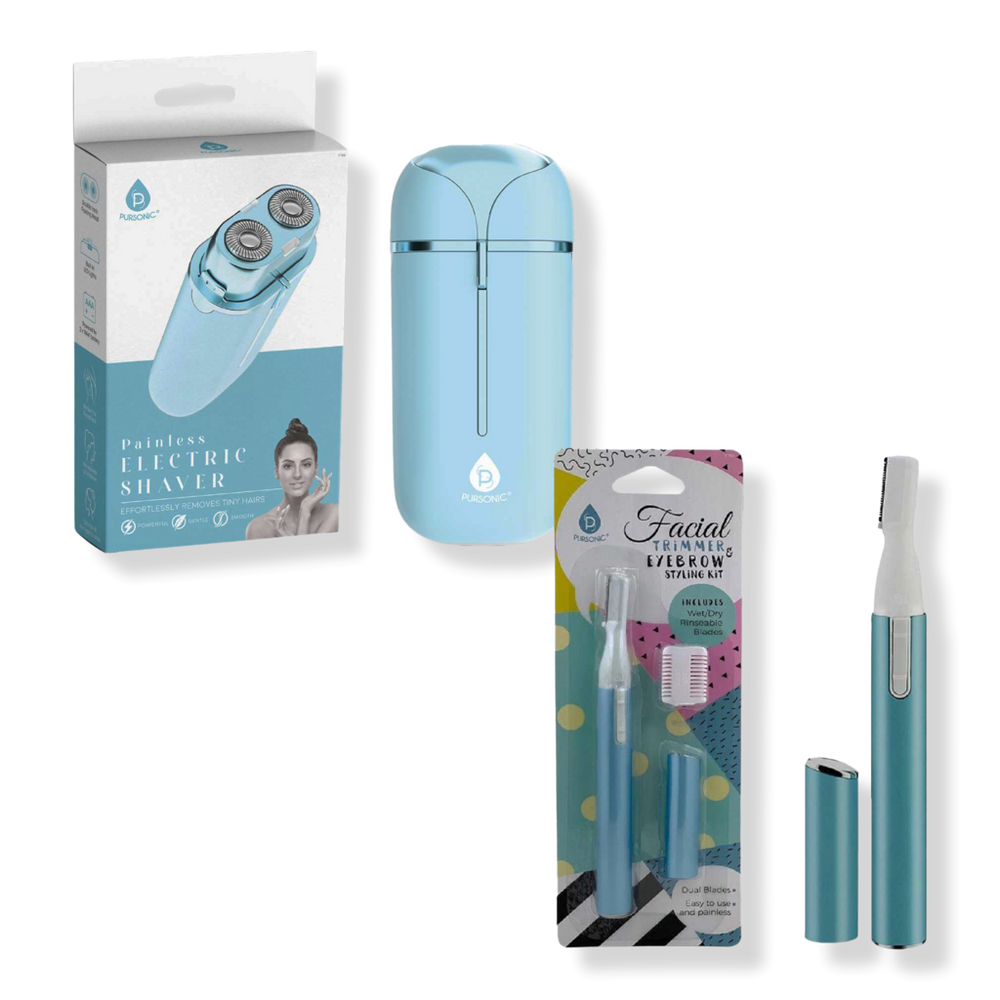 PURSONIC Facial Trimming, Brow Styling, and Painless Shaving in One Kit