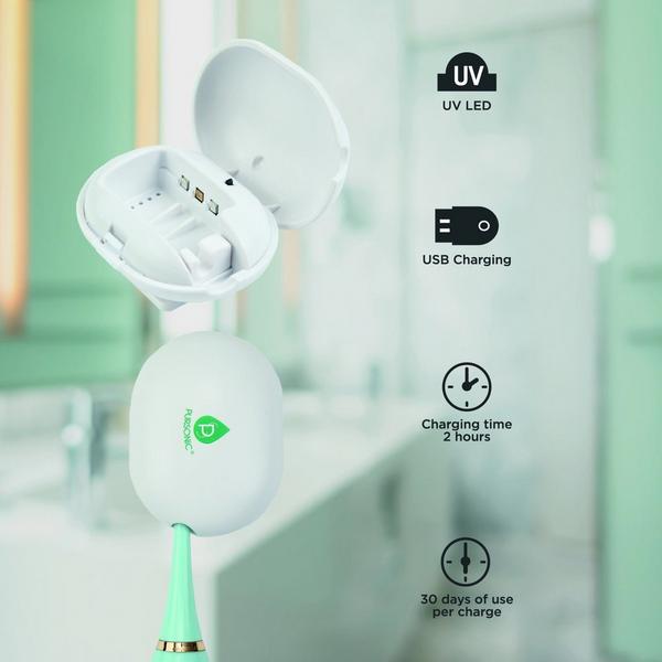 PURSONIC Rotary Electric Toothbrush, UV Sterilizer, V34 Serum, Whitening Strips, & Pens #7