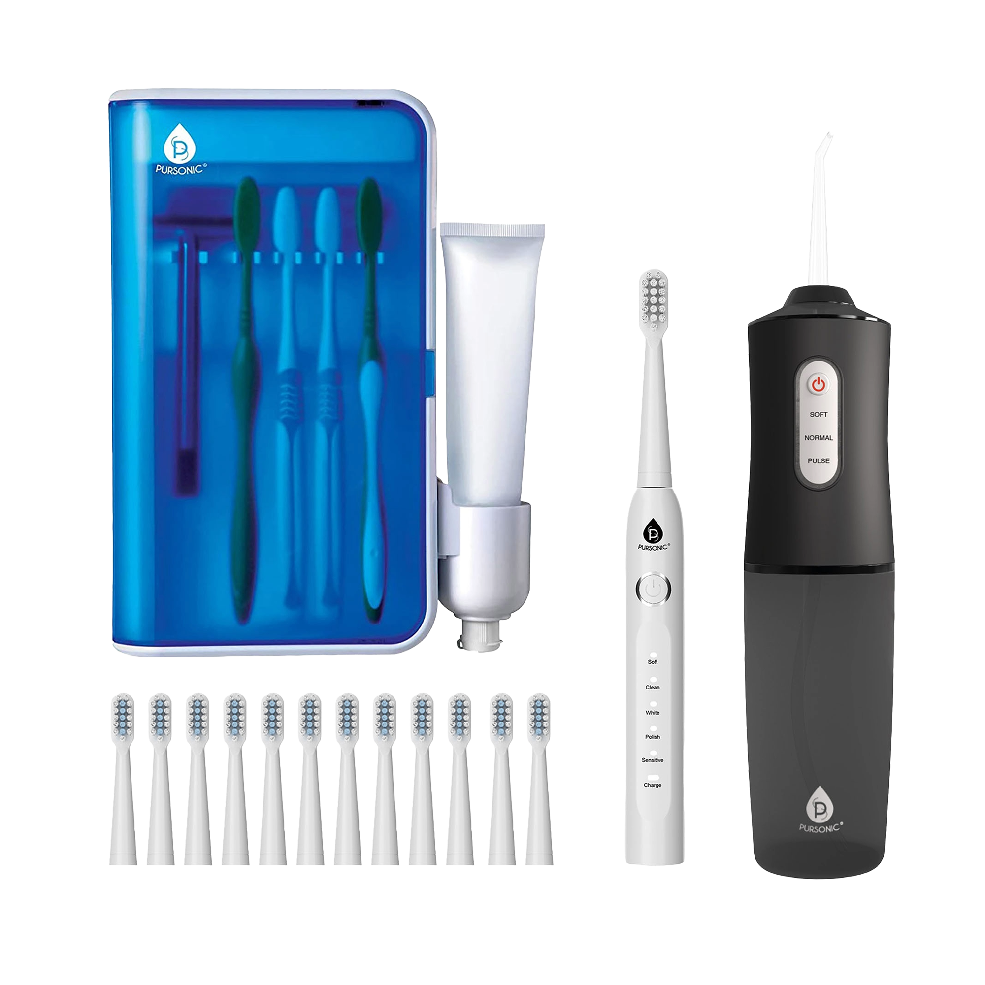 PURSONIC USB Rechargeable Sonic Toothbrush, Water Flosser & UV Toothbrush Sanitizer #1