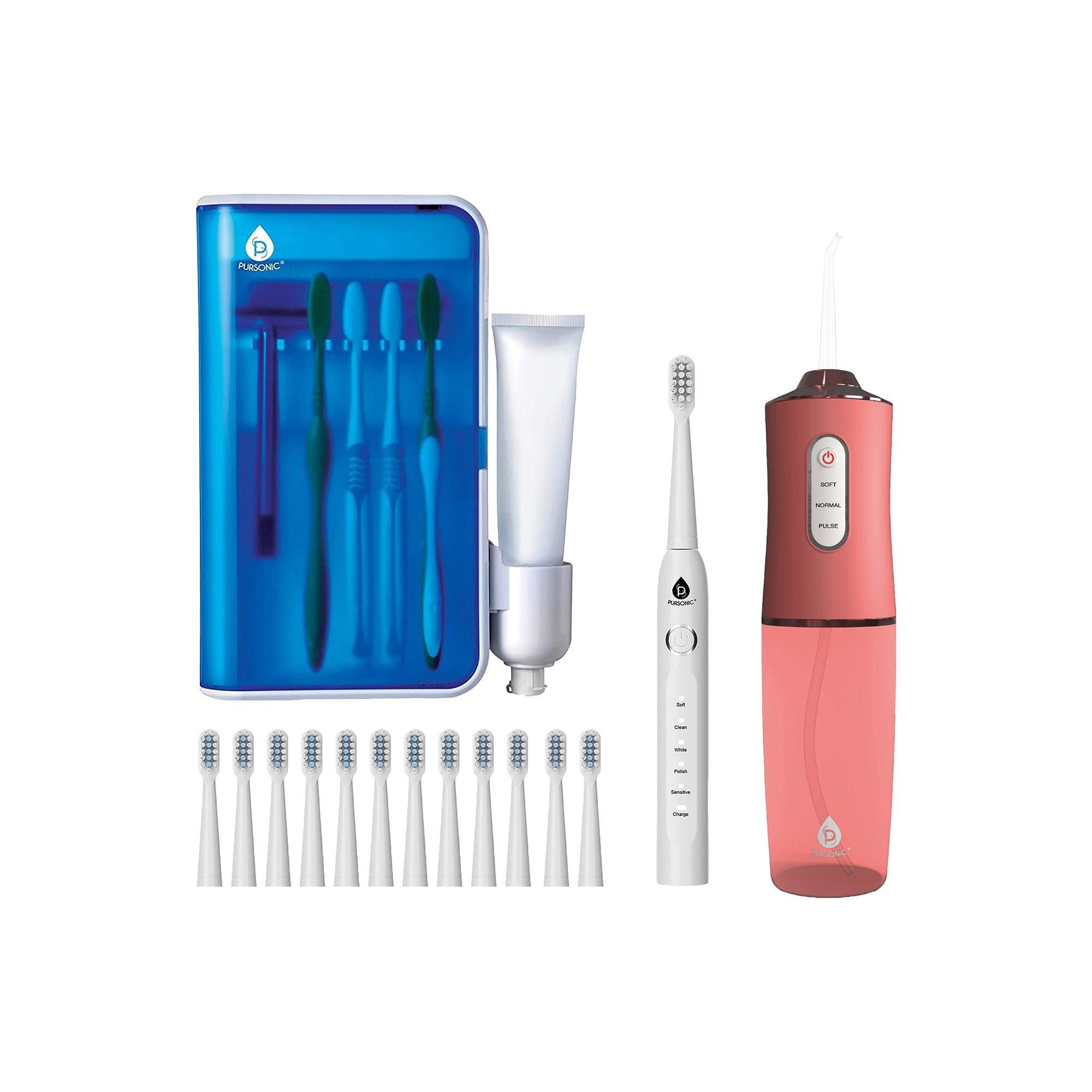 PURSONIC USB Rechargeable Sonic Toothbrush, Water Flosser & UV Toothbrush Sanitizer #1