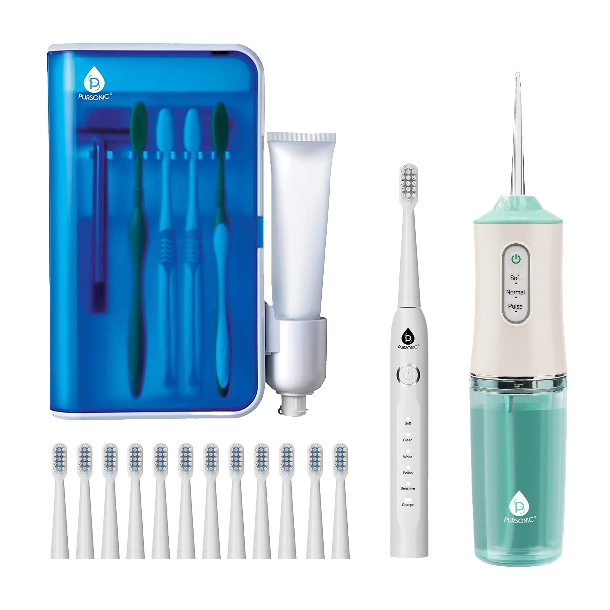 PURSONIC USB Rechargeable Sonic Toothbrush, Water Flosser & UV Toothbrush Sanitizer #1