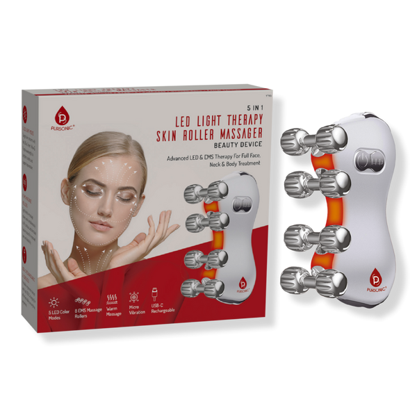 PURSONIC 5-in-1 LED Light Therapy Skin Roller Massager #1