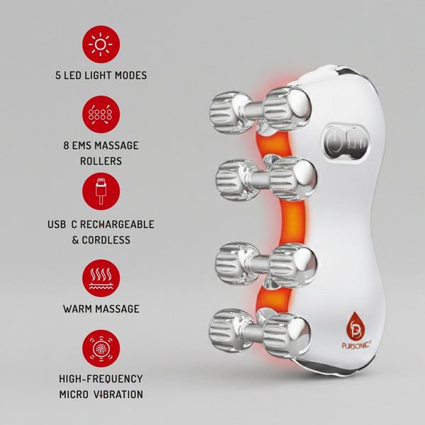 PURSONIC 5-in-1 LED Light Therapy Skin Roller Massager #2