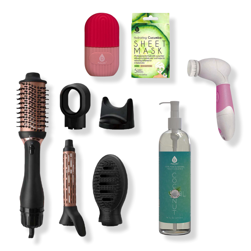PURSONIC Ice Cube Facial Roller, Cleansing Brush, & Hot Air Blower Brush