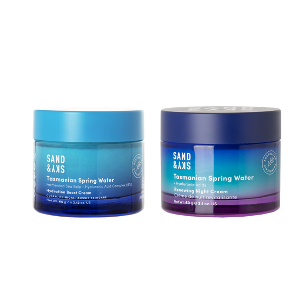 Sand and Sky Tasmanian Spring Water AM/PM Moisturiser Kit #1
