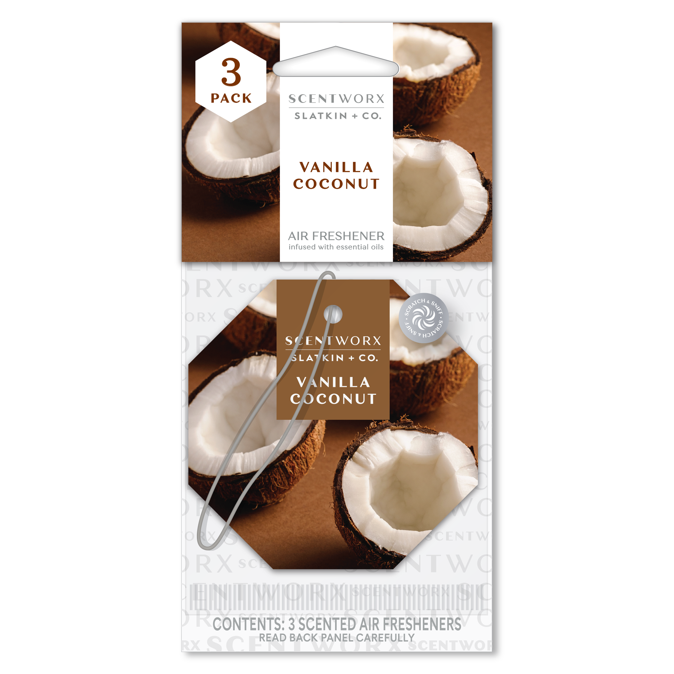 ScentWorx Vanilla Coconut Hanging Auto Air Freshener Set #1