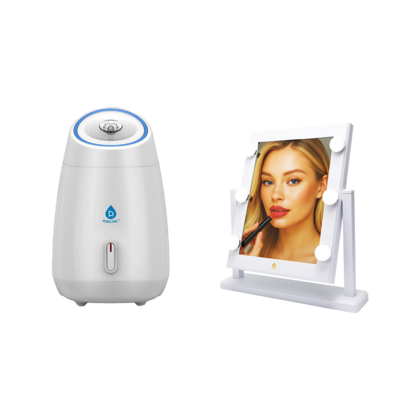 PURSONIC 14" LED Vanity Mirror & Facial Steamer Duo #1