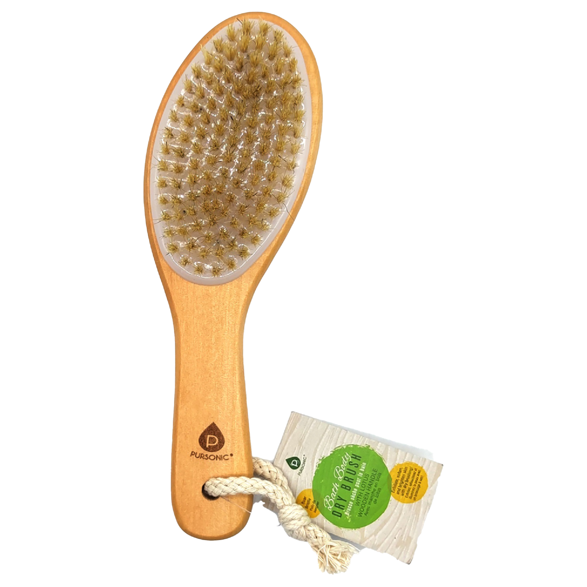 PURSONIC Bath Body Brush With Lotus Wooden Handle #1